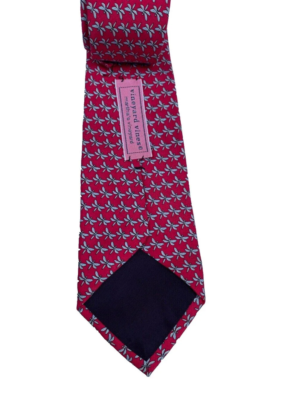 Vineyard Vines Silk Dragonfly Tie Necktie Red Blue USA Shep & Ian